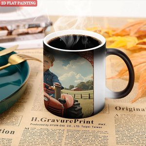 Heat Changing <b>Ceramic</b> <b>Mug</b> Frosted Black 11oz DIY Sublimation Blank Cup - Product Image 5