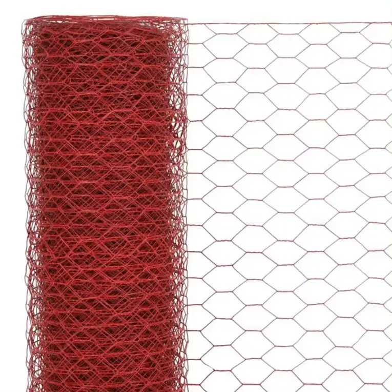 Malla de alambre Hexagonal triple/cinco giros galvanizado recubierto de PVC Valla de alambre Hexagonal Red de pollo para Gallinero