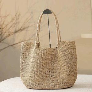 Bolso de Hombro de <span class=keywords><strong>Rafia</strong></span> Tejida a Mano de Alta Gama 2026; Bolso Tote de Gran Capacidad para Vacaciones en la Playa para Mujer - Product Image 4