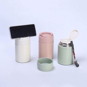 Recipiente para Alimentos de Acero Inoxidable 316 con Soporte para Teléfono y Cuchara - Ideal para Comidas para Llevar y Regalos Promocionales - Product Image 2