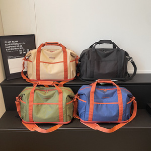 Four Color Optional Contrast Line Workout Bag Wear Resistant Fabric Thick Handle Adjustable Single Shoulder Fitness <b>Storage</b> Bag - Product Image 1