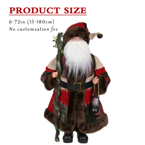 Set Regalo Natalizio con Bambole Grandi di Babbo Natale e Signora Babbo Natale in Marrone Premium - Product Image 1