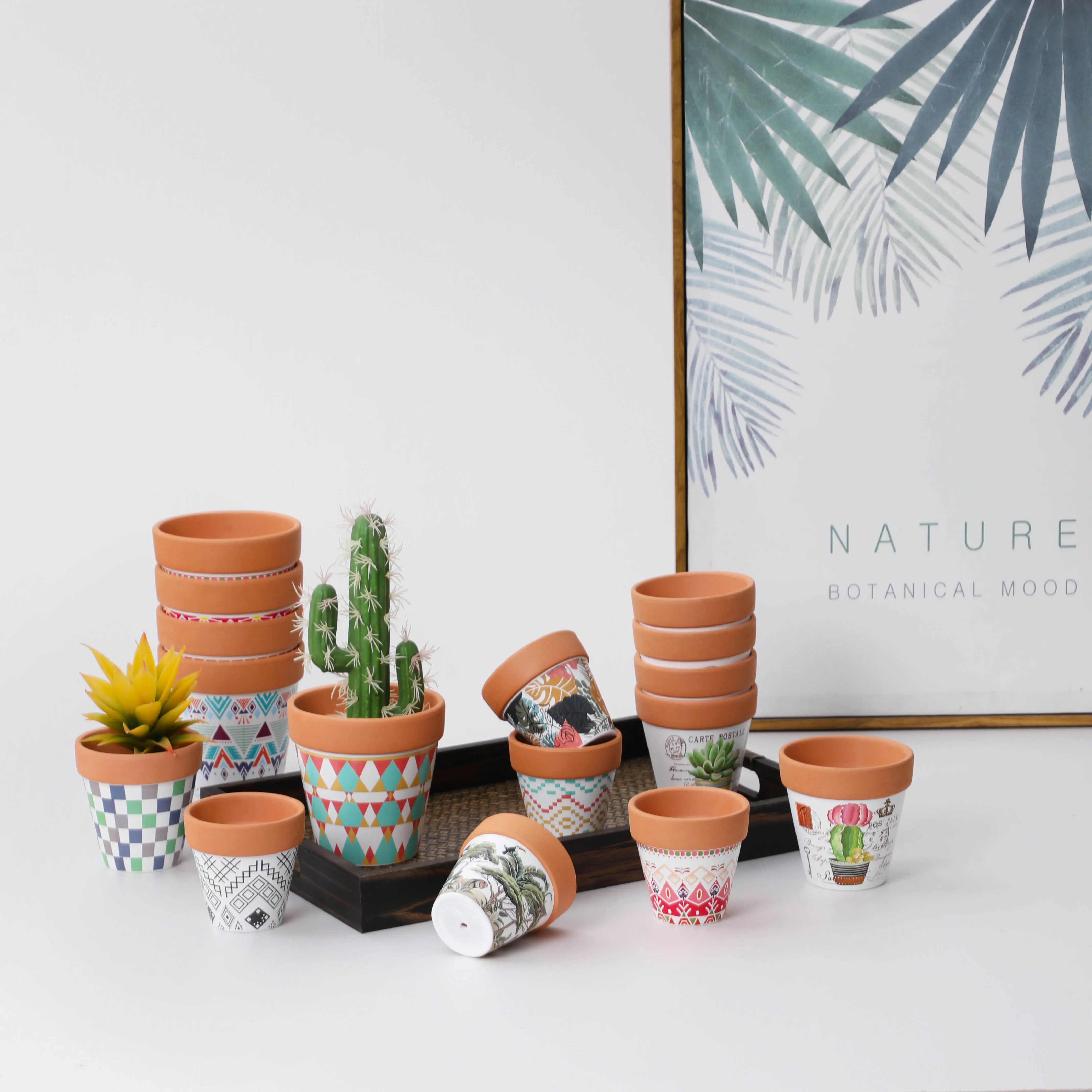 Popular item indoor outdoor balcony decor terracotta planters / home decorating ceramic bonsai pots