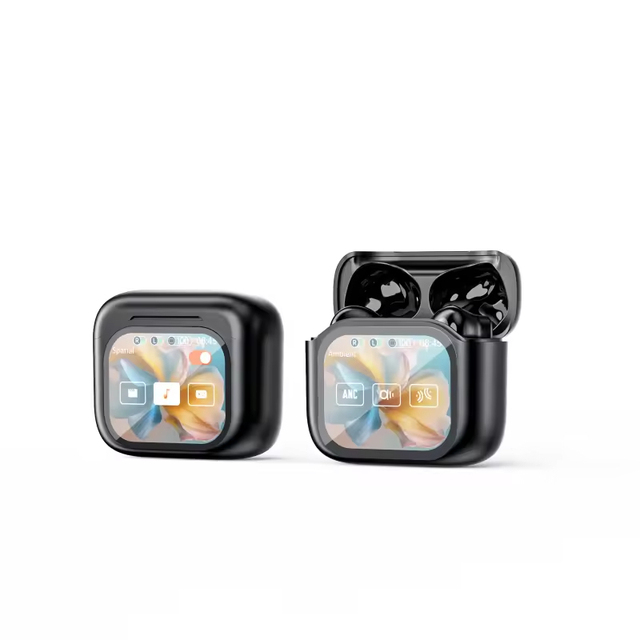 New Arrival JM19 Anc Earbuds TWS Remote Control Camera Function Earphones Wireless Headset With Colorful Screen
