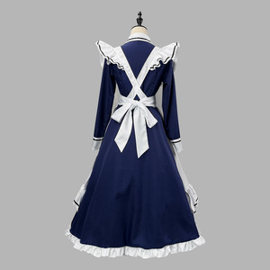 Natsumes Book Of Friends Cosplay Costume Women Navy Blue Maid Dress Full Set Adult Anime Costume - Product Image 3