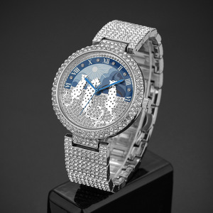 New Style Fashionable and Individual Leopard Dial Full Diamond Quartz <b>Watch</b> for Men and Women - Product Image 3