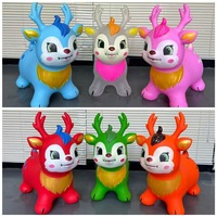 Jouet gonflable cerf sauteur en PVC épaissi pour enfants, animal rebondissant à chevaucher pour l'entraînement sensoriel intérieur/extérieur, cadeau de fête