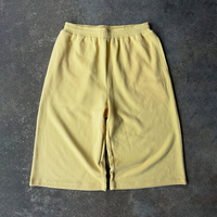 Shorts unisexes en tissu gaufré épais de haute qualité pour hommes, style streetwear, sport et fitness, avec ourlet brut, vente en gros