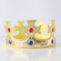 Corona de Tela Brillante para Decoración de Pasteles de Cumpleaños, Accesorios para Disfraces de Príncipe, Sombrero Infantil para Cumpleaños, Sombrero Semielaborado