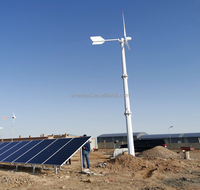 Système éolien horizontal 5 kW connecté au réseau, énergie propre alternative, panneau solaire et onduleur DEYE personnalisables