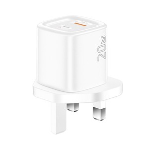 Caricabatterie da Viaggio ESSAGER 20W con Doppia Porta USB-<span class=keywords><strong>A</strong></span> + Type-C PD, Ricarica Rapida, Compatto, Controllo Intelligente della Temperatura - Bianco / Spina UK - Product Image 3