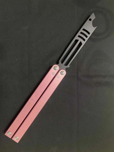 Couteau papillon d'entraînement de sécurité, ouvre-bouteille de bière, sans lame, manche intégré en alliage d'aluminium - Product Image 3