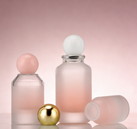 Flacon de parfum en verre rond transparent vide, design élégant, 30 ml, 50 ml, 100 ml, avec atomiseur et coffret