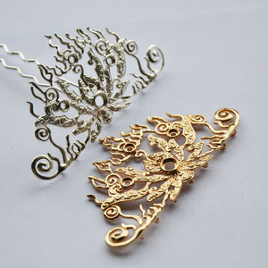 Flame <b>Crown</b> Hairpin Material Copper Plated Gold And <b>Silver</b> Wedding DIY Jewelry Accessories - Product Image 4
