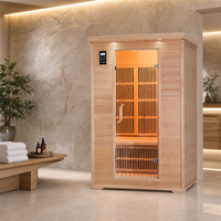 Sauna infrarouge lointain pour 2 personnes, en bois de pruche, avec chauffage au carbone, faible EMF, pour spa domestique intérieur, sauna sec avec panneau de commande