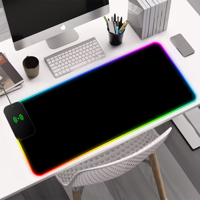 ALLESD Large XXL RGB Gaming Waterproof Wireless Charging Mouse Mat