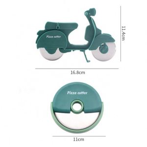 Circular Pizza Knife Roller Pie Cutter Double Wheel Metal <b>Baking</b> Non-Slip Sustainable Creative Kitchen Tools - Product Image 3