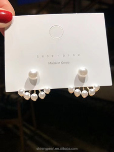 Orecchini a Perno <span class=keywords><strong>di</strong></span> Alta Qualità con Perle Naturali d'Acqua Dolce 5-6mm Bianche Rotonde/Ovali a Forma <span class=keywords><strong>di</strong></span> Ciambella per <span class=keywords><strong>Cercatori</strong></span> <span class=keywords><strong>di</strong></span> Tesori - Product Image 2