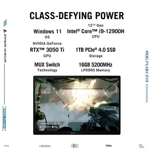 2022 một SUS ROG dòng chảy Z13 13.4 "(34.03 cms) UHD + 16:10 cảm ứng, lõi I9-12900H chơi game máy tính xách tay - Product Image 4