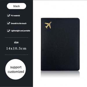 Porte-passeport de voyage personnalisé avec logo, en cuir PU, porte-passeport, porte-cartes de crédit, étui pour cartes de visite, portefeuille - Product Image 6