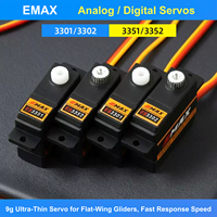 EMAX ES3301 ES3302 ES3351 ES3352 Servomoteur analogique numérique ultra-mince de 9 mm 21T Micro-servo à engrenages en plastique et en métal