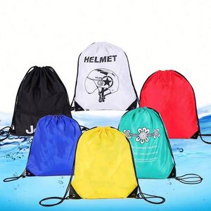 Nylon <b>Waterproof</b> <b>Drawstring</b> <b>Bag</b> Custom logo Polyester Custom Backpack Fitness Exercise <b>Drawstring</b> <b>Bag</b> with logo - Product Image 2