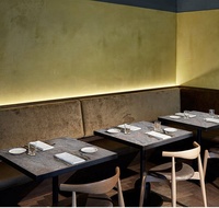 Nouveau Produit Table de Restaurant Base Métallique Carré MDF Table à Manger en Marbre