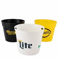Grand seau à glace isotherme en PP de 6 L, en plastique PP de qualité alimentaire, pour bar à vin, ustensiles imprimés, capacité 6 canettes, pinces incluses