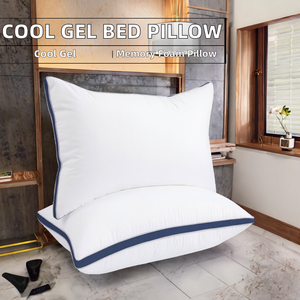 Luxury Fully-Filled Cooling <strong>Gel</strong> Bed Pillows 200TC Shredded Memory Foam Height Adjustable Washable Cotton Cover Solid Non-Toxic - Product Image 3
