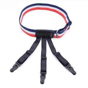 Vente en gros de porte-jarretelles de chemise à boucle antidérapante pour hommes, porte-jarretelles en nylon à motif rayé - Product Image 3