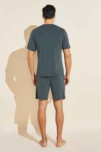 Source Factory Bamboo Cotton <strong>Men's</strong> Sleepwear Pajamas Summer <strong>Short</strong> Sleeve <strong>Shorts</strong> <strong>Set</strong> Night Wear <strong>Men</strong> Pajama <strong>Set</strong> - Product Image 2