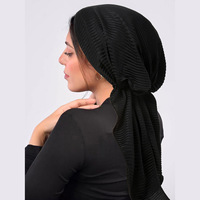 Zifeng OEM – Nouveau turban tricoté rayé à longues lanières, chapeau hijab pour femmes musulmanes, vente chaude
