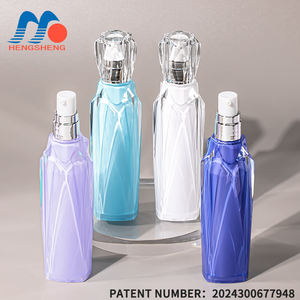 Bouteilles essentielles de lotion cosmétique d'emballage acrylique bleu de soins de la peau de forme en cristal de <span class=keywords><strong>50ml</strong></span> avec la pompe - Product Image 2