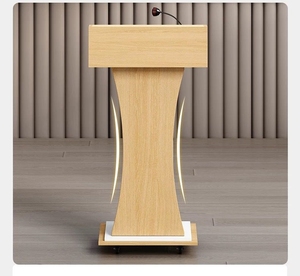 Podio <span class=keywords><strong>de</strong></span> <span class=keywords><strong>Madera</strong></span> Marrón <span class=keywords><strong>de</strong></span> Diseño Moderno y Sencillo, Ecológico, Duradero, con Almacenamiento, <span class=keywords><strong>para</strong></span> Aulas Escolares, Talleres, Exteriores, Hoteles, Gimnasios y Otros - Product Image 1