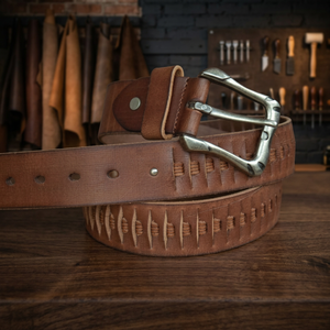 Steel Cow Hide Men-Equestrian Design Vintage Fashionable Luxury Heavy Duty Square Customizable Width Length Waterproof - Product Image 1
