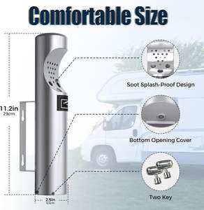 Kolay temiz özelliği ile ticari Modern duvara monte paslanmaz çelik küllük açık kullanım kutusu paketlenmiş - Product Image 2