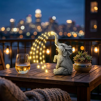 Luces Solares para Exteriores con Forma de Elefante, 50 LED, Luz de Resina con Efecto de Flujo para Jardín, Patio, Regalo y Compradores al por Mayor