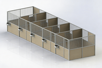 Seepoem 12x12ft Cloison de box extérieure en acier galvanisé à chaud pour écurie de chevaux, club équestre, box d'hébergement, tailles personnalisables