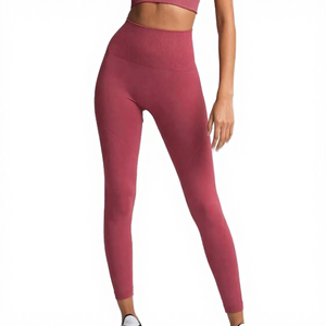 Pantalones de Yoga JAC22 KZ009 para Mujer, de Cintura Alta, Color Durazno, Ajustados, Elásticos, hasta el Tobillo, Sin Costuras, de Secado Rápido y Transpirables - Product Image 4