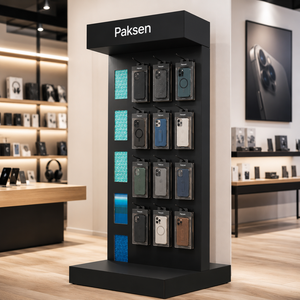 Expositor de cartón con gancho para dispositivos electrónicos, estante corrugado resistente OEM ODM para colgar accesorios móviles en tiendas. - Product Image 1