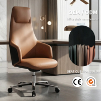Chaise de direction de PDG à dossier haut en cuir durable, siège rembourré, pivotante, chaise de patron pour le bureau du président, espace de travail