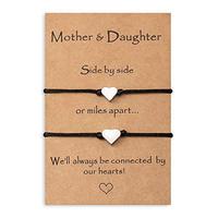 GBTBYS Ensemble de bracelets en acier inoxydable et pierre naturelle pour mère et fille, 2/3/4/5 pièces, cadeau de la Saint-Valentin pour maman et fille, assorti