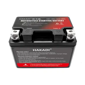 HAKADI LTO Rechargeable 12V 3Ah Battery Pack High Rate Discharge For 1000CC Motorcycle Jump Starter 350CCA