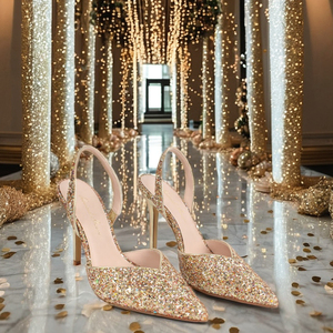 Custom High Heel Women <strong>Pumps</strong> <strong>Glitter</strong> Fabric Bling Bling Wedding Shoes Summer &amp; Autumn Customized <strong>Glitter</strong> <strong>Pumps</strong> by Manufacturer - Product Image 2