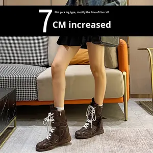 <span class=keywords><strong>Botas</strong></span> <span class=keywords><strong>de</strong></span> Boxeo Vintage para <span class=keywords><strong>Mujer</strong></span>, Otoño-Invierno 2025, Estilo Elegante para Exteriores, Parte Superior <span class=keywords><strong>de</strong></span> Ante Nubuck, Tacón Alto, Estilo Petite, Media Caña Oculta - Product Image 2