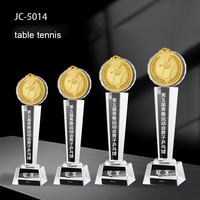 Trophée de tennis de table en métal poli écologique Jadevertu pour les événements sportifs
