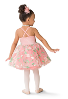 Kostum Tari Pertunjukan Anak Perempuan Warna Pink Manis, Gaun Spandex/Nylon
