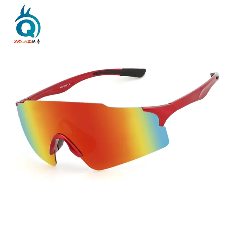 Estilo de diseñador de alta calidad forma de lente personalizada sobre el tamaño sin marco UV400 polarizado pesca escalada correr gafas de sol para hombre
