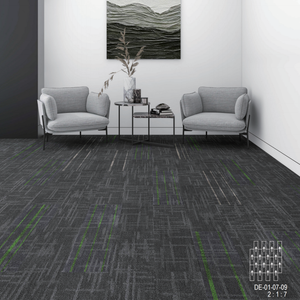 Dalles de moquette modernes en polypropylène élégantes 25x100cm à boucles, rayées, de haute qualité, écologiques, anti-salissures, <span class=keywords><strong>pour</strong></span> usage domestique et commercial - Product Image 1