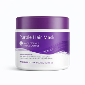 Mascarilla Capilar Morada para Cabello Rubio, Plateado y Gris |   Mascarilla Profesional para Tonificar, Neutraliza los Tonos Amarillos y Cobrizos, 500 ml |   Venta al por Mayor OEM - Product Image 1
